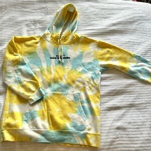 Yellow Tie Dye Men’s Large HUF Hoodie